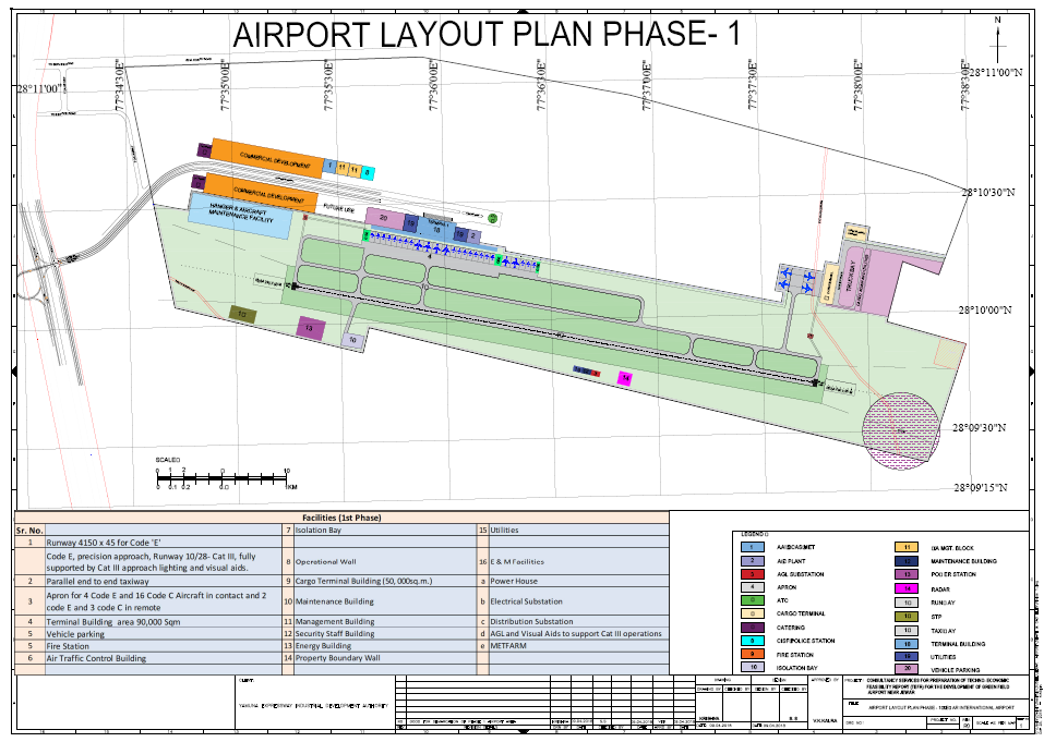 Jewar Airport Master Plan Map Phase-1 