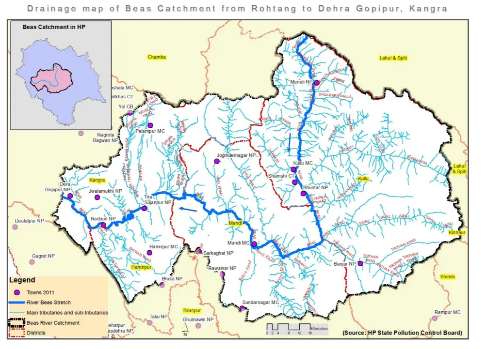 drainag-Beas-River-map