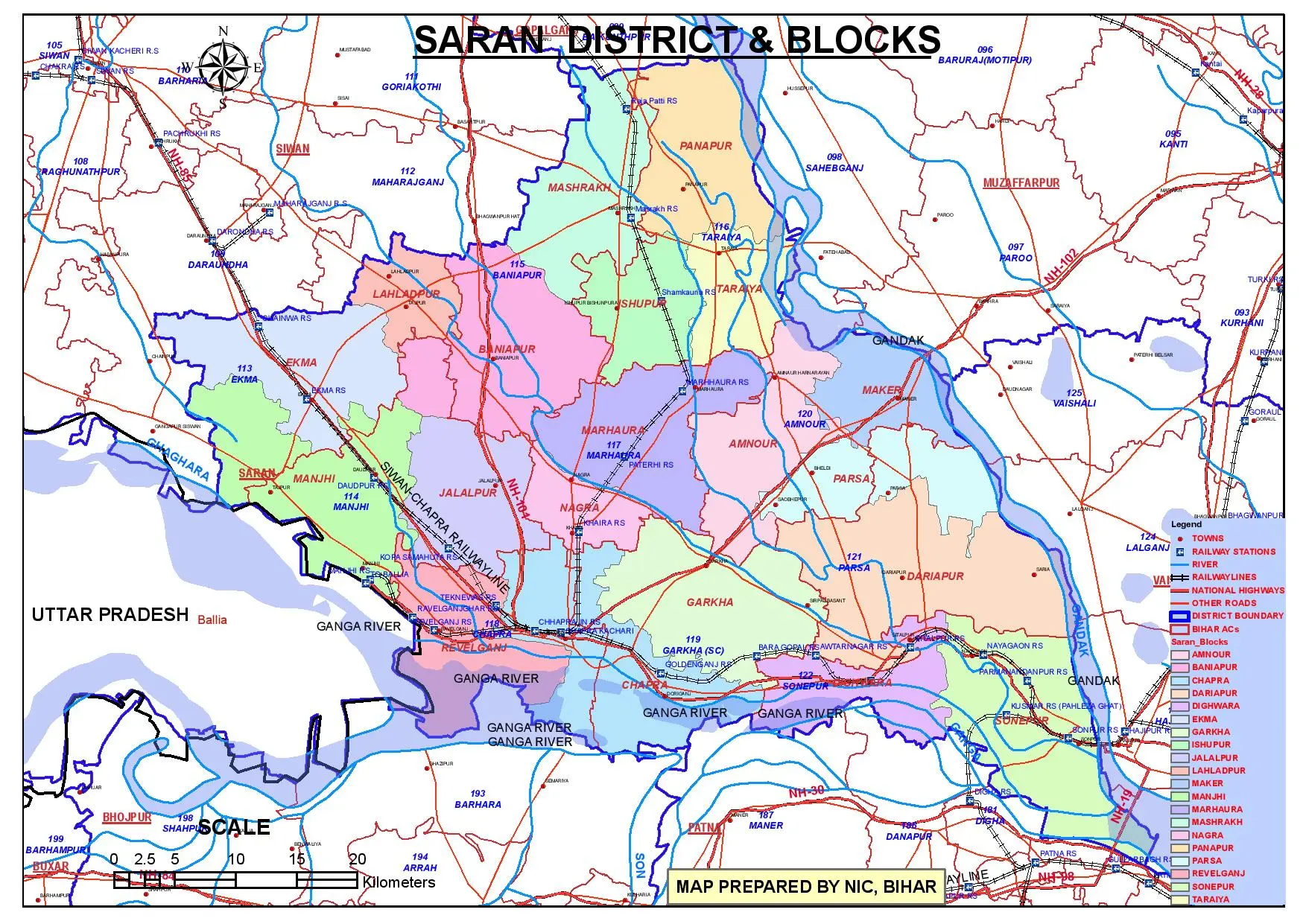 saran-district-map